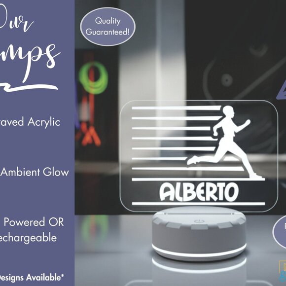 Runner Night Light – Personalized LED Lamp for Athletes - Picture 3 of 8